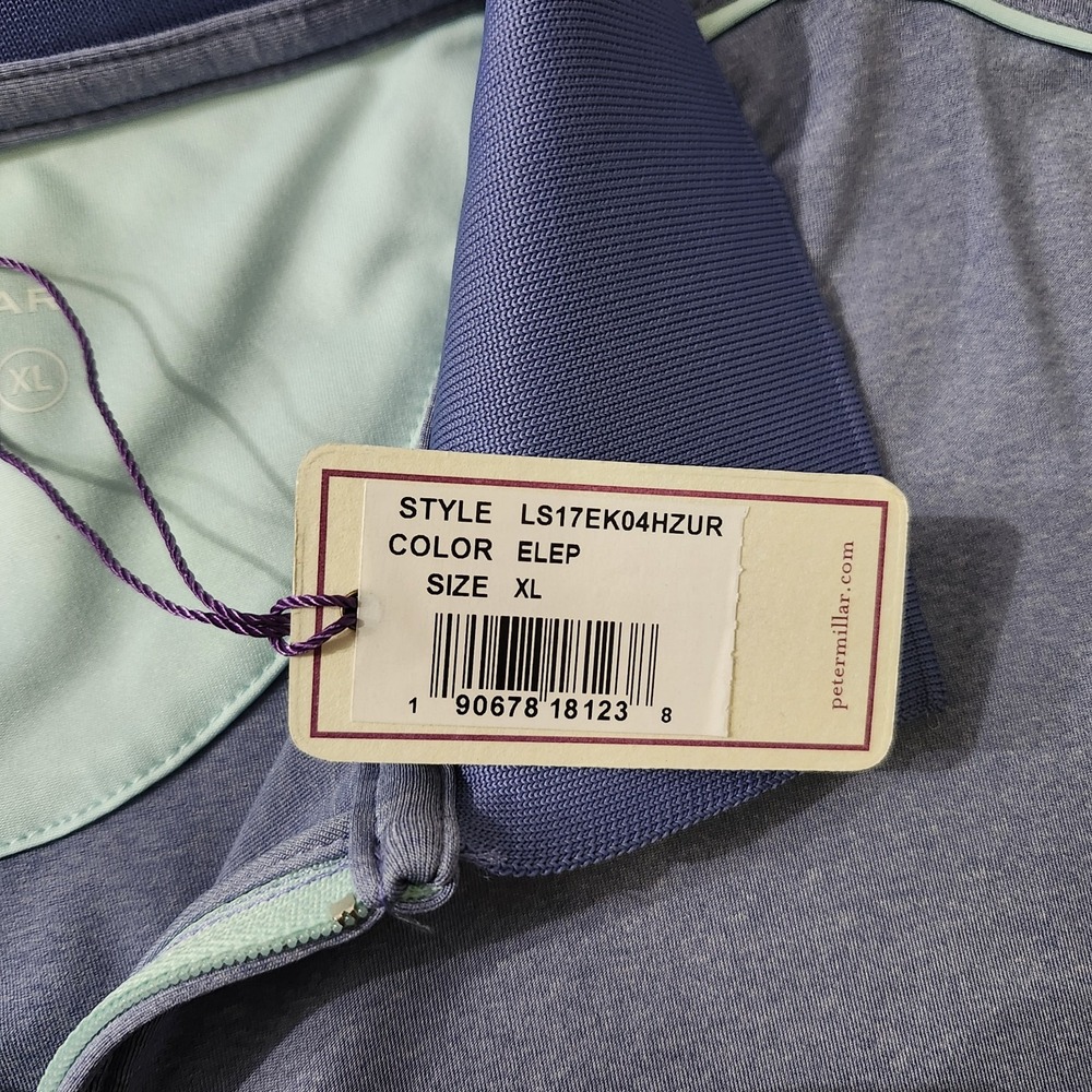 NWT Peter Millar Womens Crown Logo Zip Polo Shirt Purple Zurich Classic Size XL - Picture 8 of 14